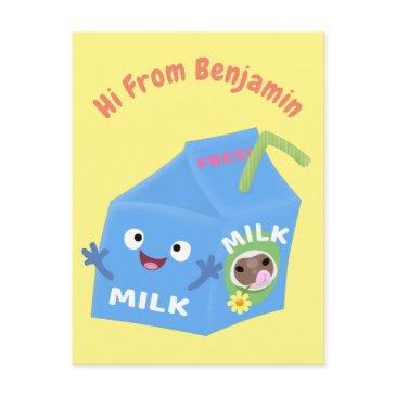 cute happy milk carton character cartoon postinvitations
