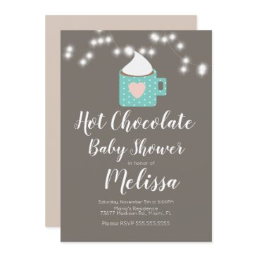 cute hot chocolate campfire mug baby shower invitation
