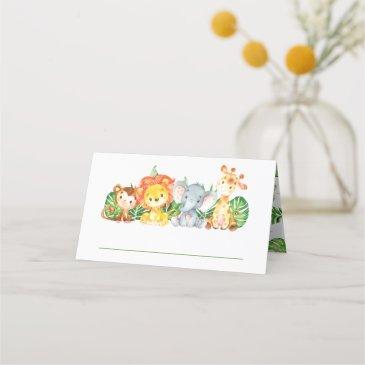 cute jungle animals safari 1st birthday greenery place invitations