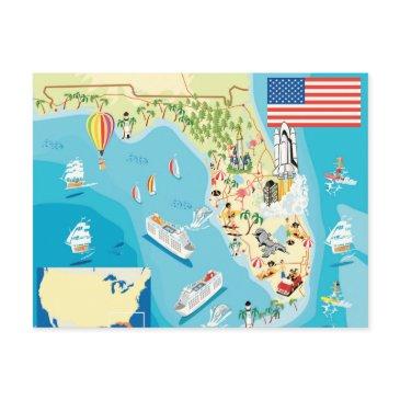cute kids florida map postinvitations