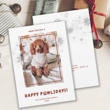 cute merry christmas happy pawlidays pet photo holiday invitations