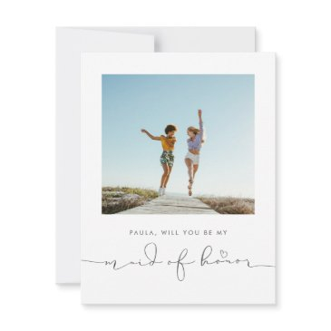 cute minimalist will you be my maid of honor photo