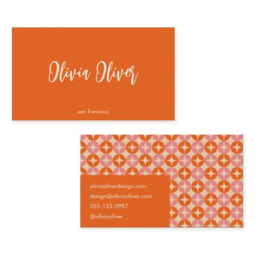 cute modern pink orange script calligraphy bright business invitations