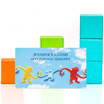 cute occupational therapist blue sky toys business invitations