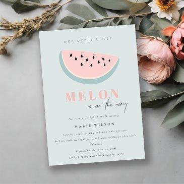 cute our little melon pastel pink blue baby shower invitation