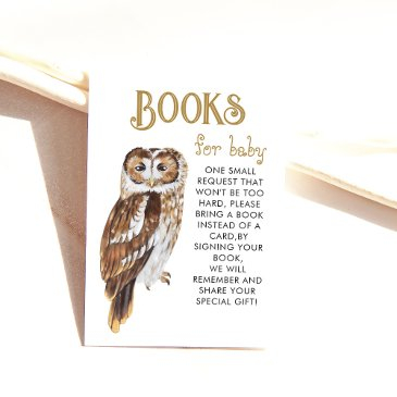 cute owl book request baby shower enclosure invitations