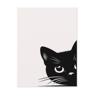 cute peeking black cat postinvitations