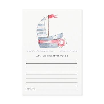 cute red blue sailboat advice for mum baby shower enclosure invitations