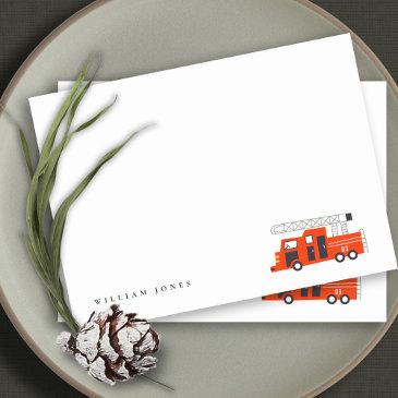 cute red firetruck engine kids any age birthday note invitations