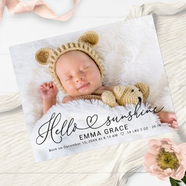 cute script photo budget birth announcement invitations