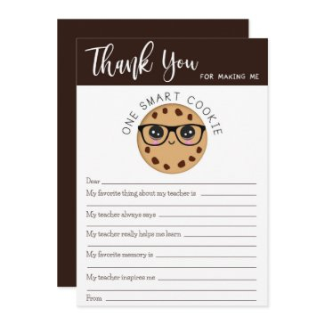 cute smart cookie teacher thank you letter invitations