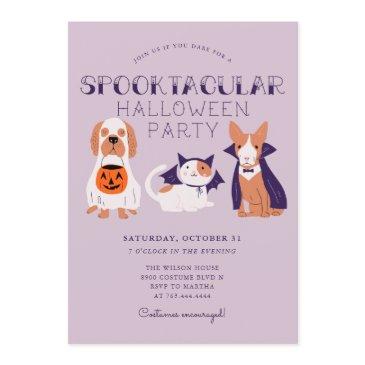 cute spooktacular costume pets halloween party invitation