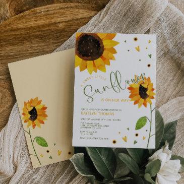 cute sunflower girl baby shower invitation