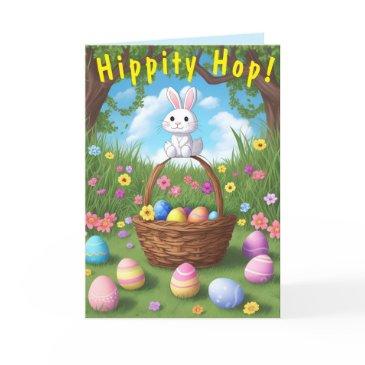 cute & tiny hippity hop rabbit easter invitations