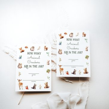 cute woodland animal adventure neutral baby shower enclosure invitations