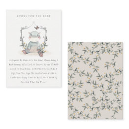 Small Cute Yellow Baby Hippo Fauna Books For Baby Shower Enclosure Invitations Front View