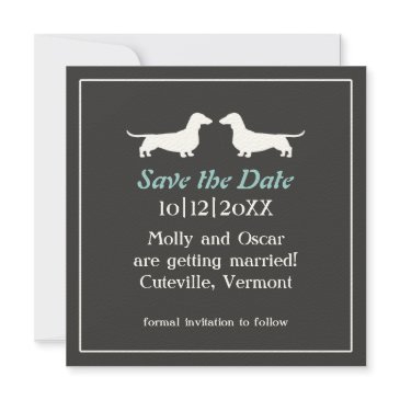 dachshund dogs wedding save the date invitation