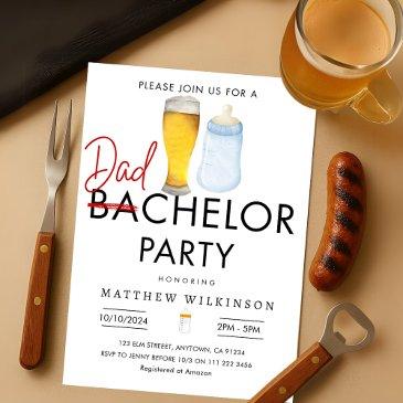 dadchelor dad to be men man baby shower invitation