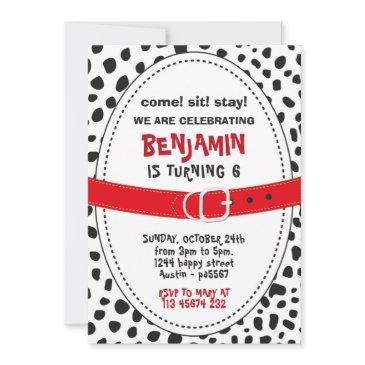 dalmatian spots invitation for birthday party dog