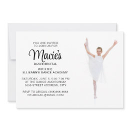 Small Dance Recital Photo Invitation Front View