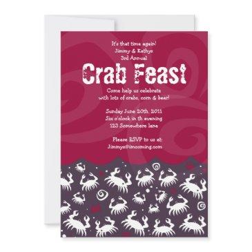 dancing crab fest feast dinner party invitation
