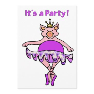 dancing pig in tutu invitation
