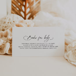 Small Darcy Boho Black White Baby Shower Books For Baby Enclosure Invitations Front View