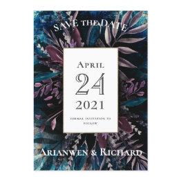 Small Dark And Moody Wedding Invitation Save The Date Front View
