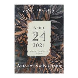 Small Dark And Moody Wedding Save The Date Invitation Front View