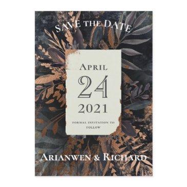dark and moody wedding save the date invitation