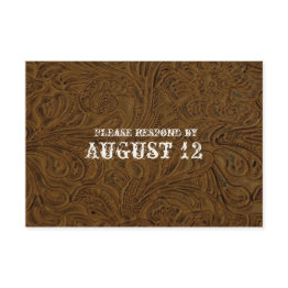 Small Dark Brown Leather Wedding Rsvp With Envelopes Front View