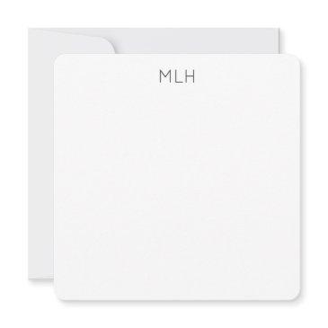 dark grey and white minimalist square flat note invitation