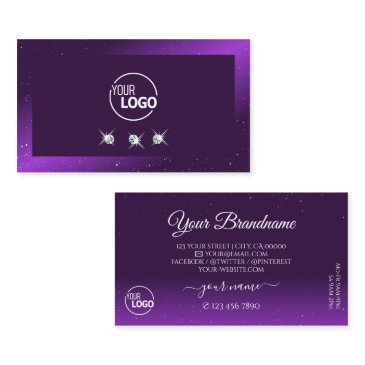 dark purple eye catching sparkle diamonds add logo business invitations