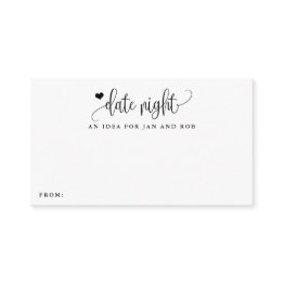 Small Date Night Idea Heart Minimalist Calligraphy Invitations Front View