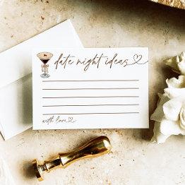 Small Date Night Ideas Bridal Shower Game Martini Enclosure Invitations Front View