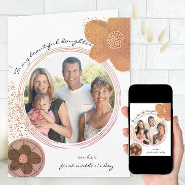daughter on first mothers day art flowers photo invitations