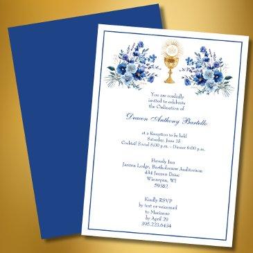 deacon priest ordination reception floral invitation