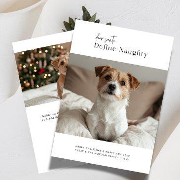 dear santa define naughty christmas dog 2 photo holiday invitations