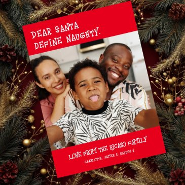 dear santa define naughty photo christmas holiday invitations