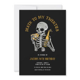 Small Death To My 20s Invitation Front View