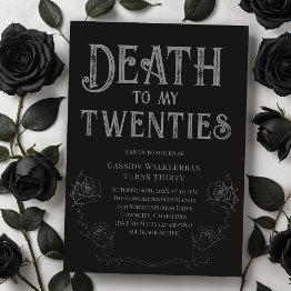 Small Death To My Twenties 30th Birthday Invitation Front View