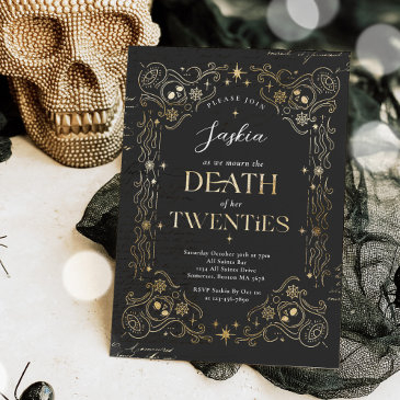 death to my twenties halloween 30th birthday party invitation