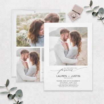 decided on forever modern 4 photo engagement party invitation