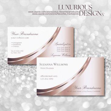 decorative white and rose gold decor luxury style business invitations