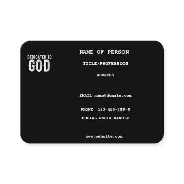 dedicated to god cool customizable white text business invitations