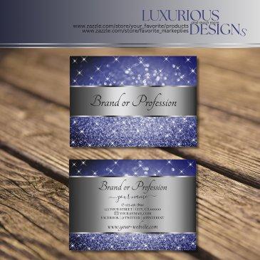 deep blue glitter luminous stars silver decoration business invitations
