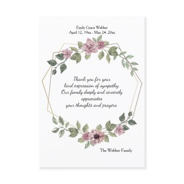 delicate floral sympathy thank you invitations