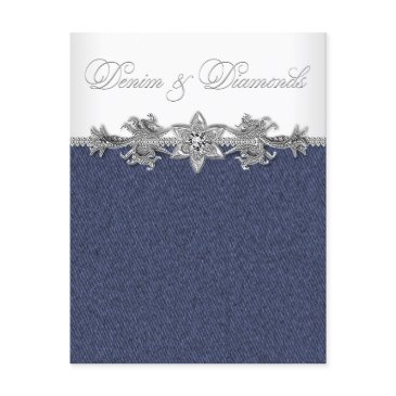 denim and diamonds party invitation