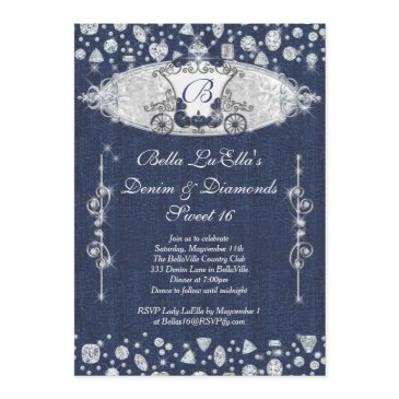 denim and diamonds party invitations