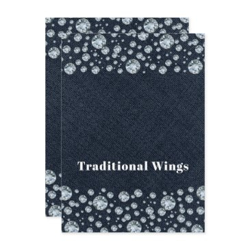 denim & diamonds bling sparkle table food tent invitation